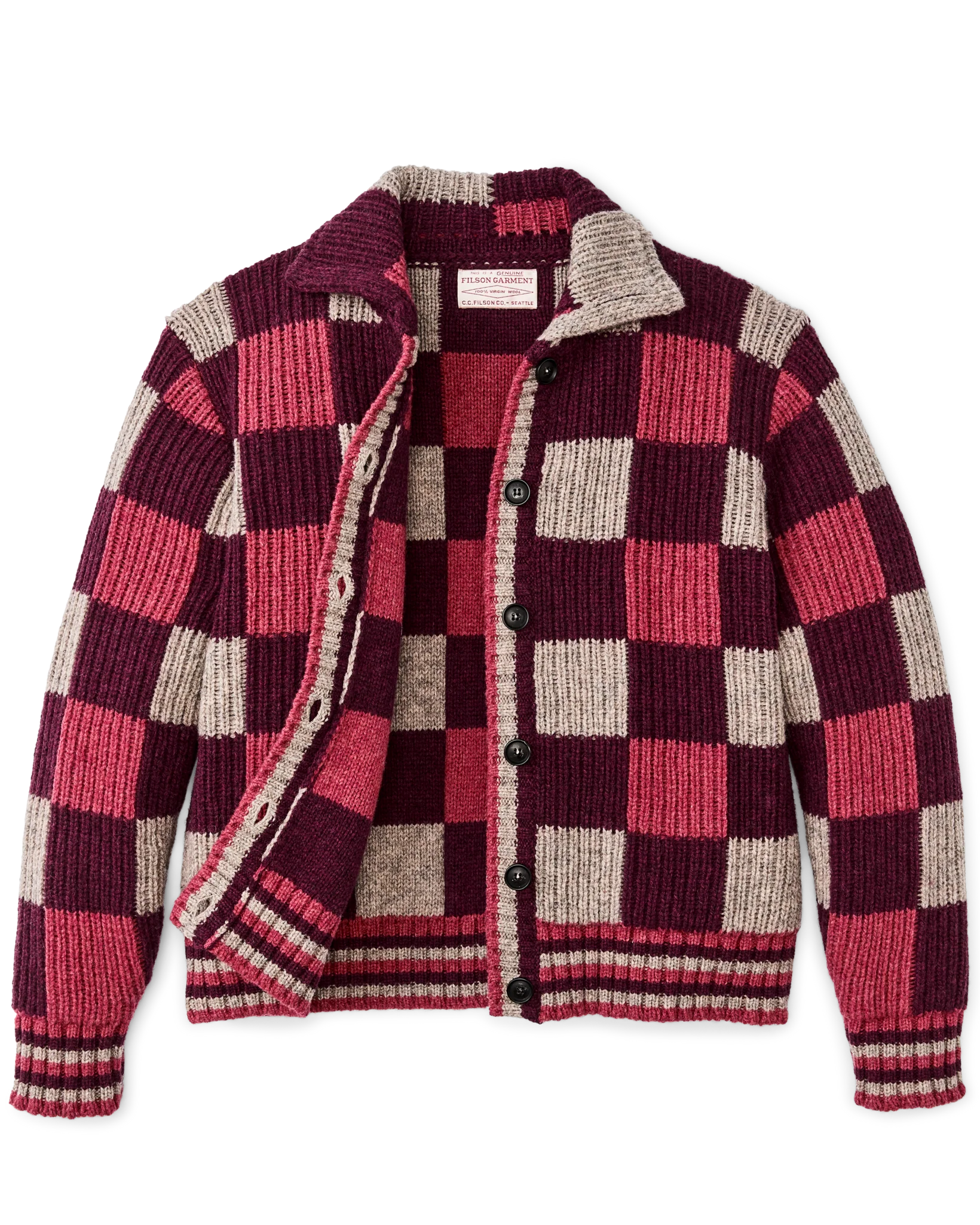 Cardigan in Lana a Quadretti da Donna