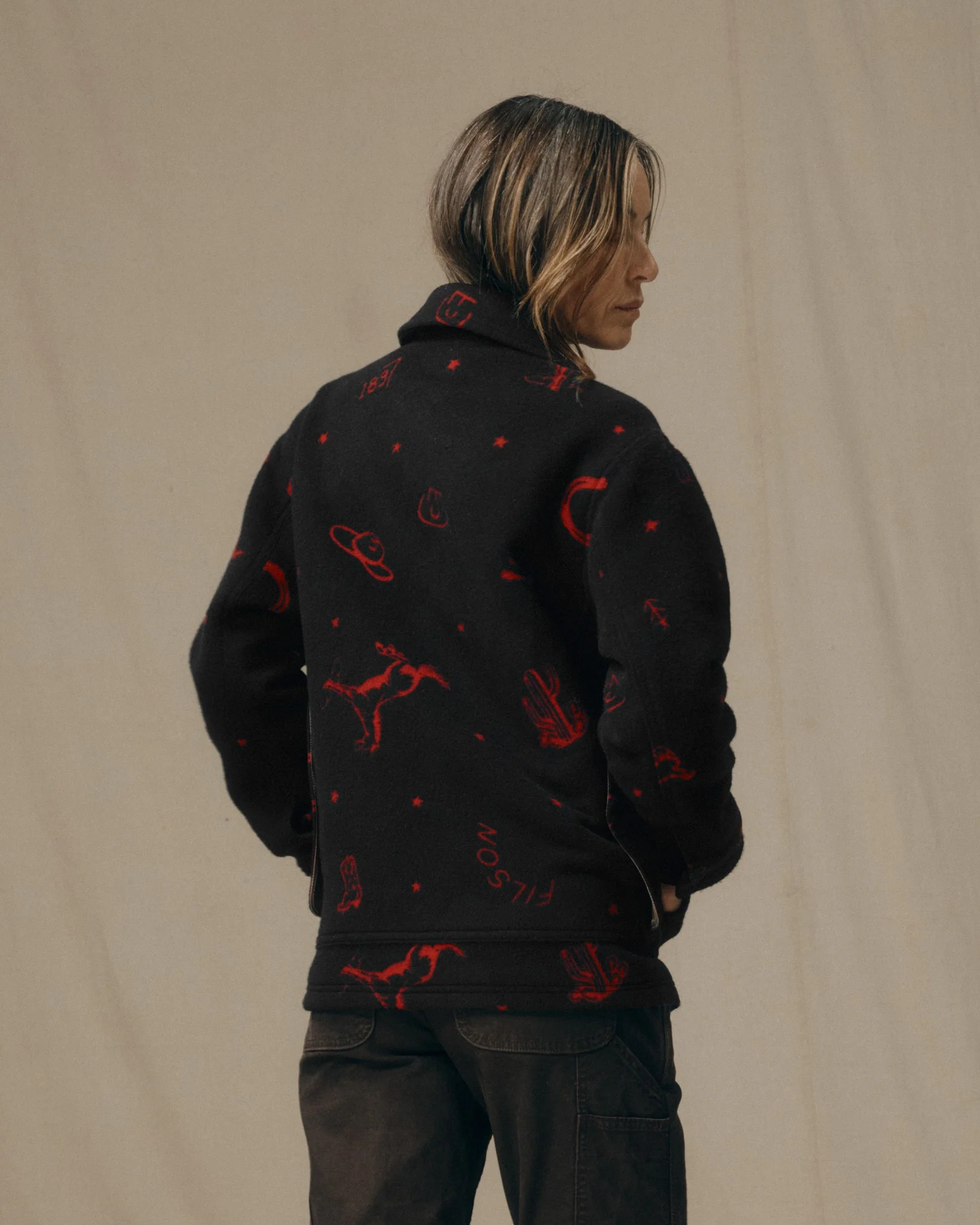 Giubbotto da donna in lana jacquard