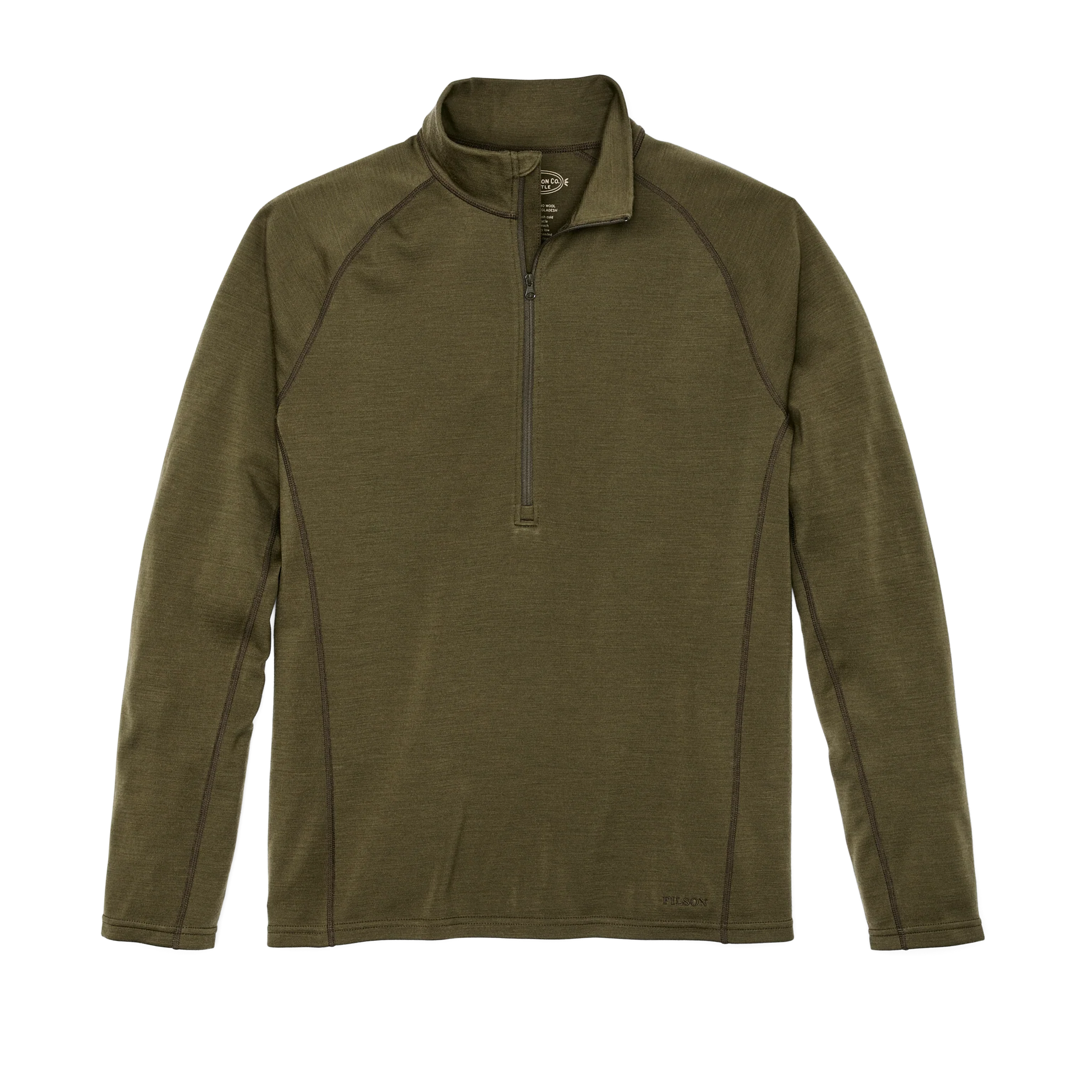 Maglione a maniche lunghe in lana Merino da 400 g con zip a metà