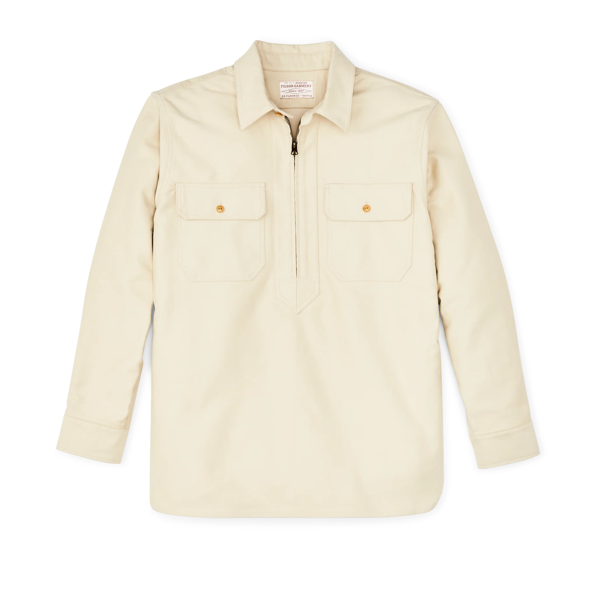 Camicia in Moleskin con Zip Quarter