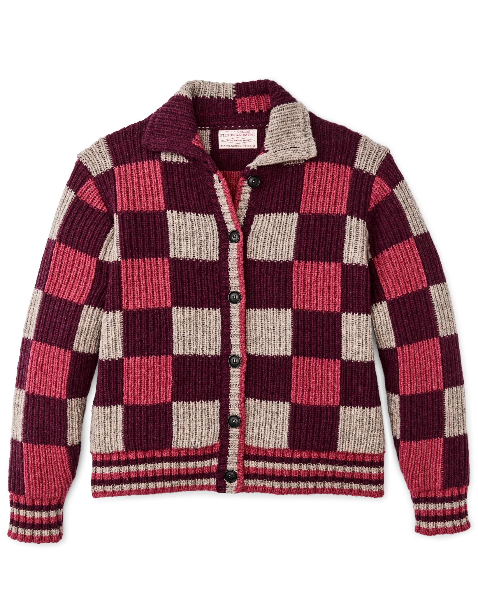 Cardigan in Lana a Quadretti da Donna