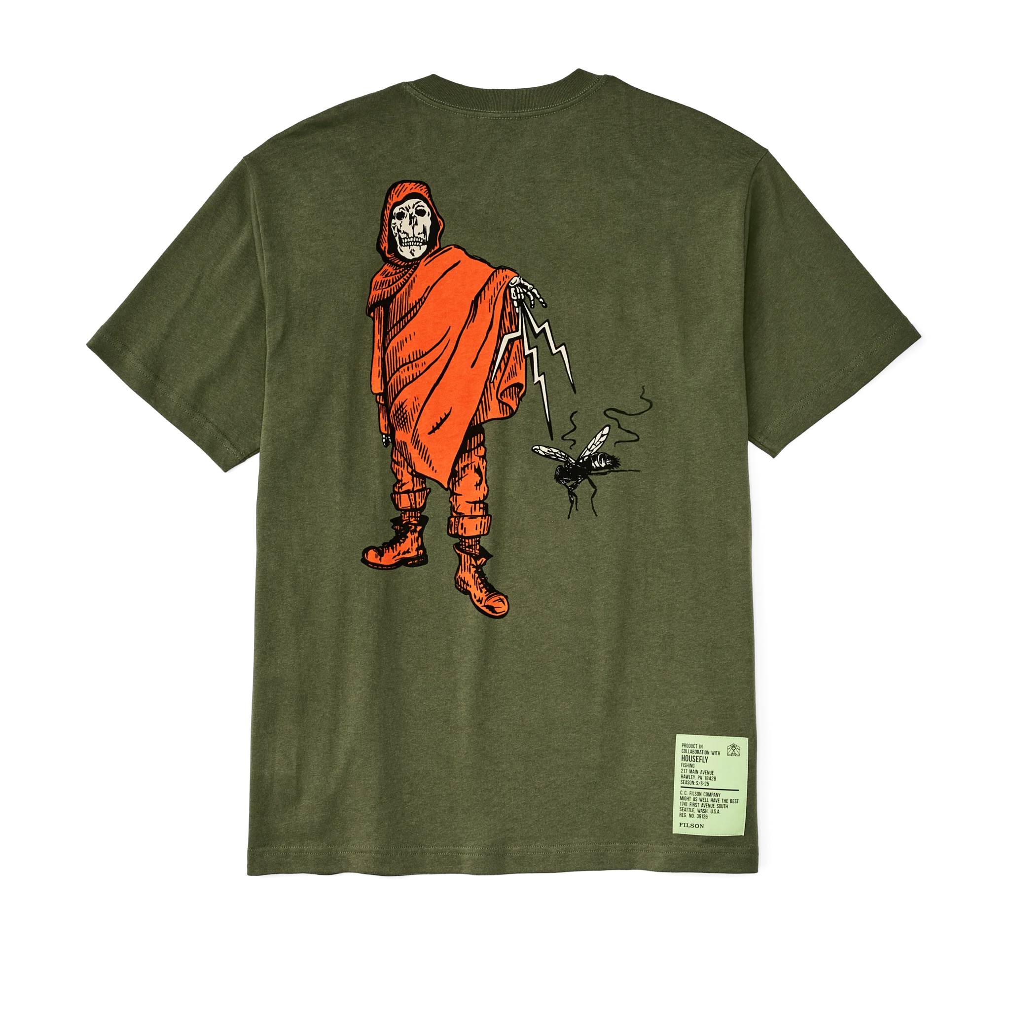T-shirt a Manica Corta con Stampa Filson X Housefly Frontier