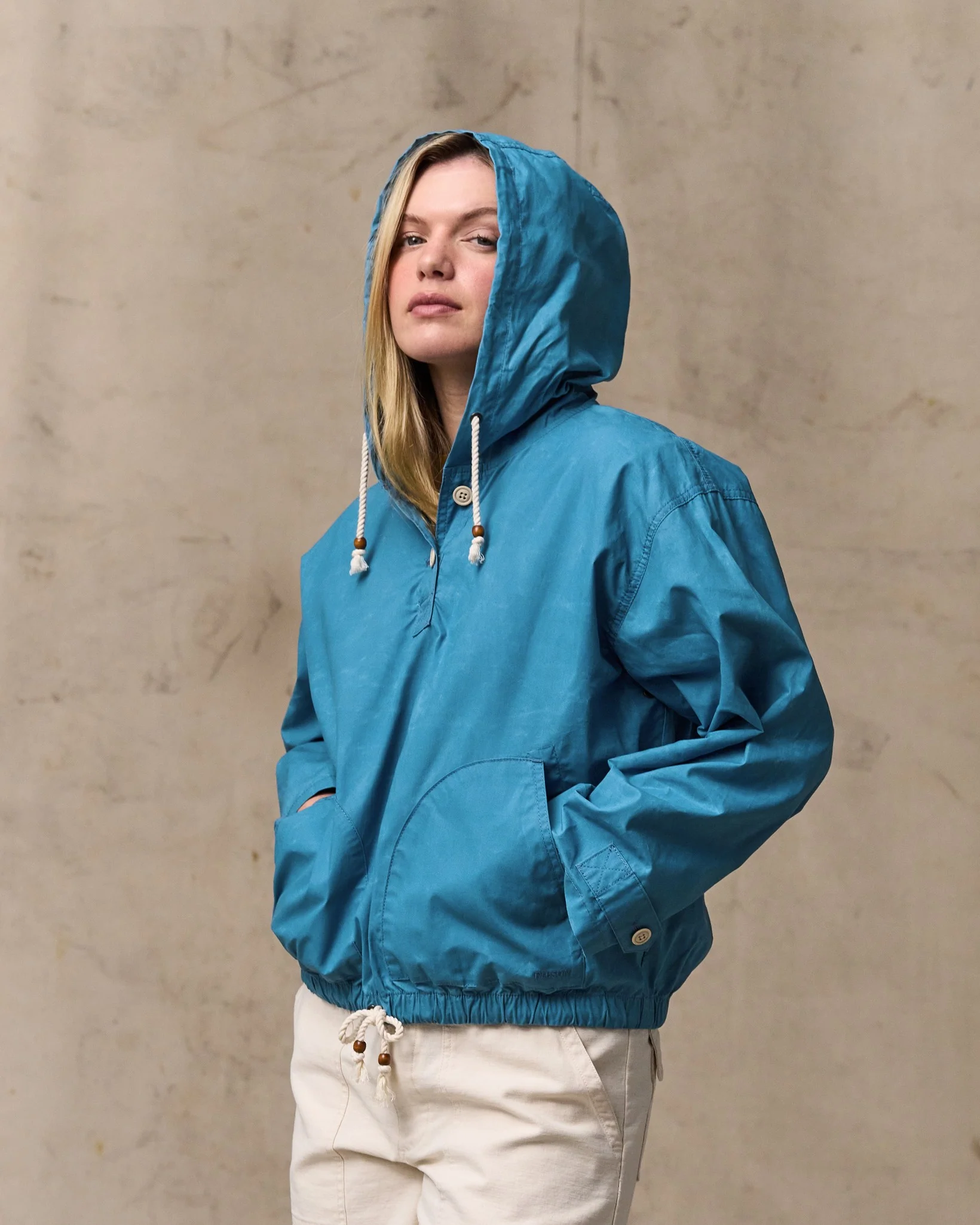 Popover con Cappuccio in Cotone Idrorepellente Donna