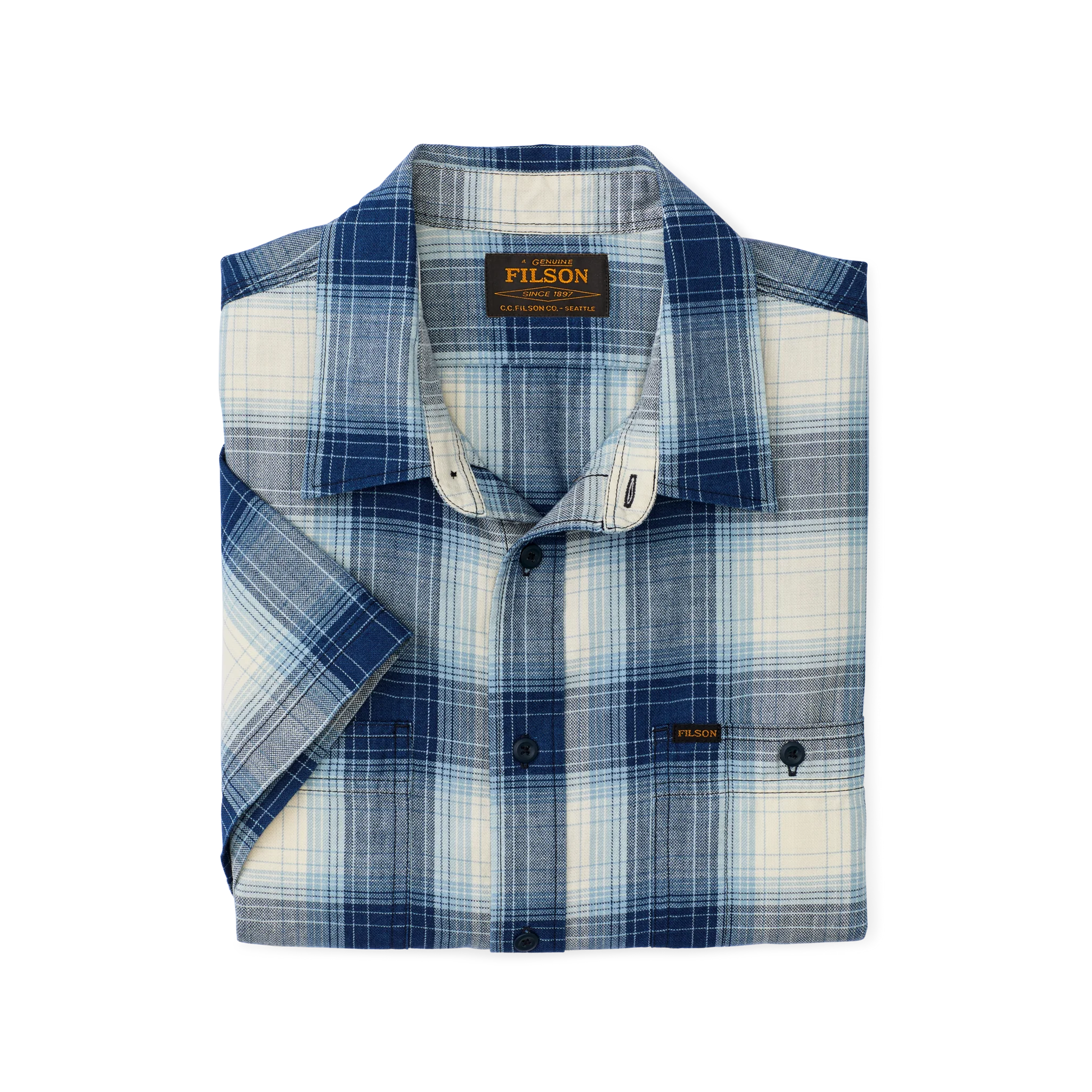 Camicia in Chambray a Maniche Corte