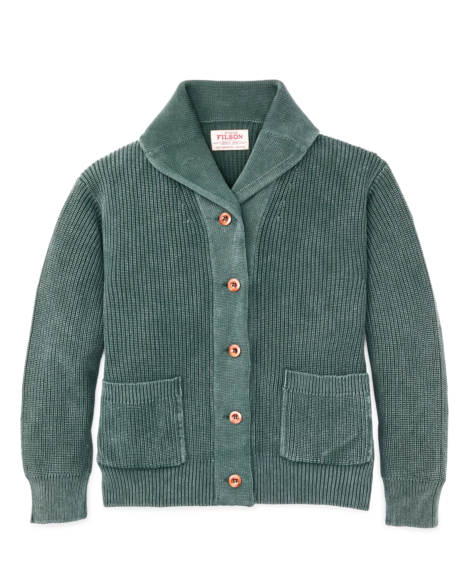 Cardigan a collo con scollo a spazzola in cotone per donna