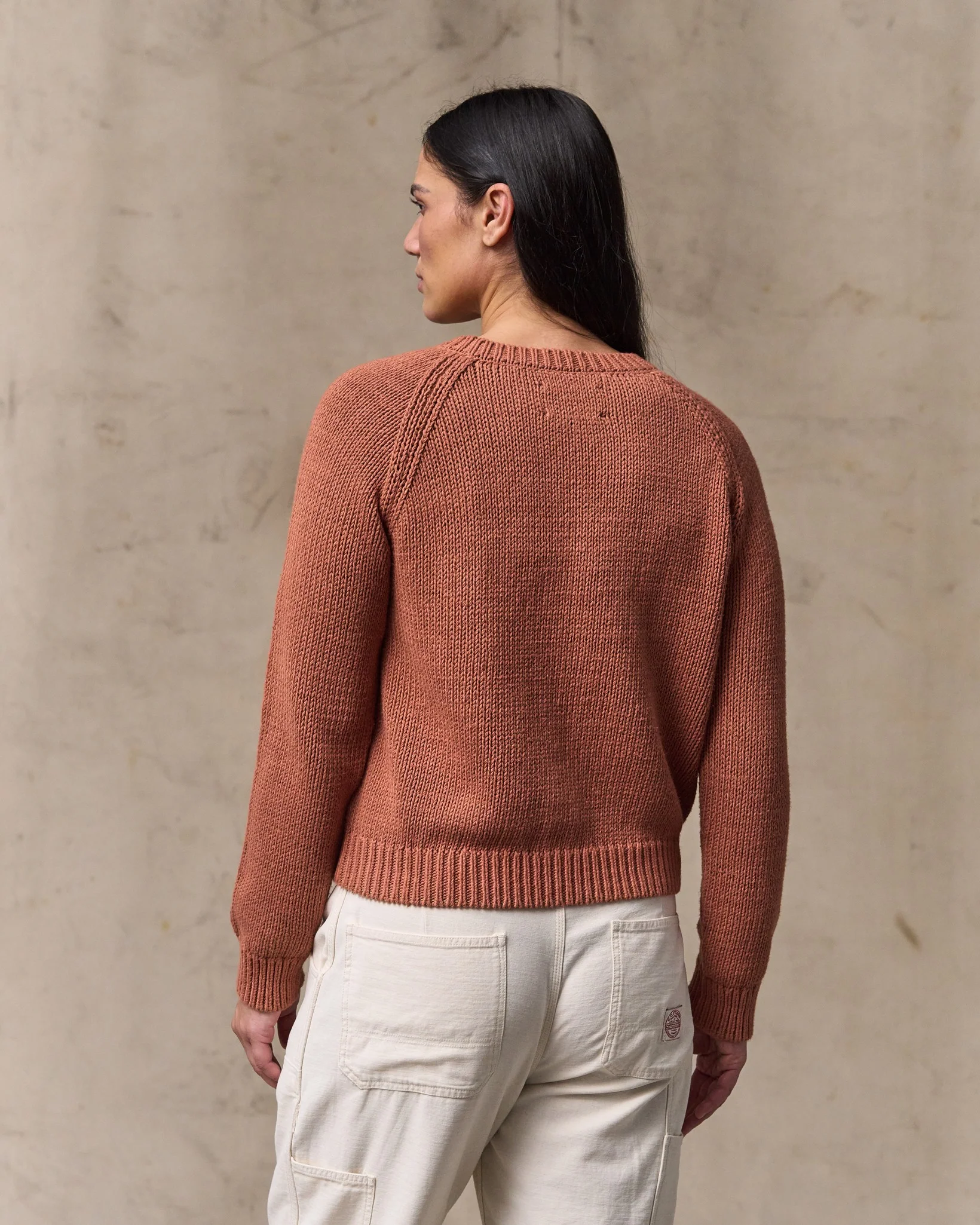 Maglione a collo a giro in cotone per donna