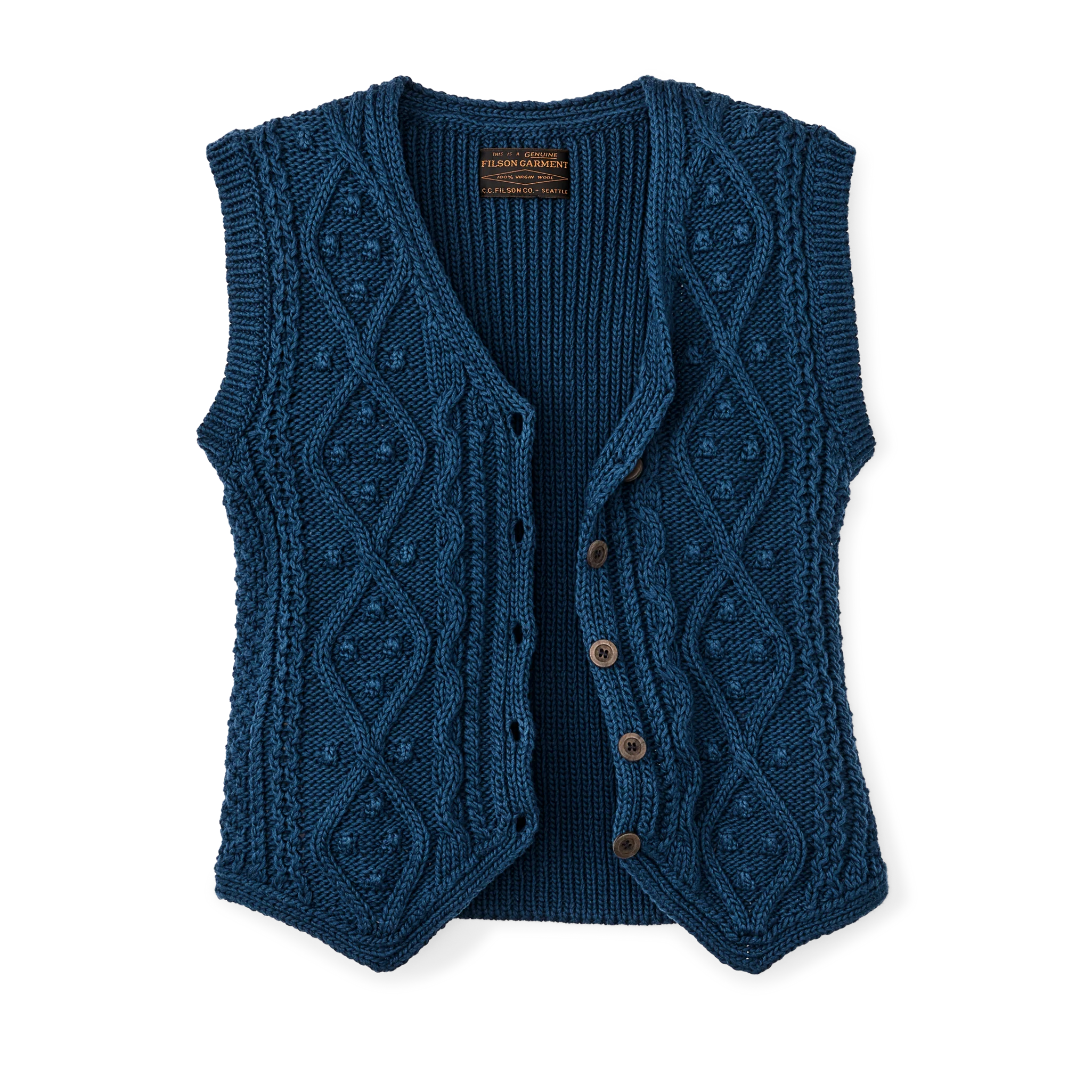 Gilet a maglia a trama rustica per donna