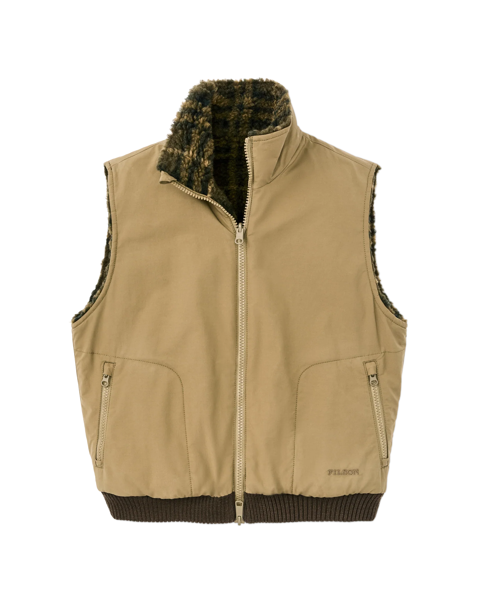 Gilet in pile lana reversibile da donna