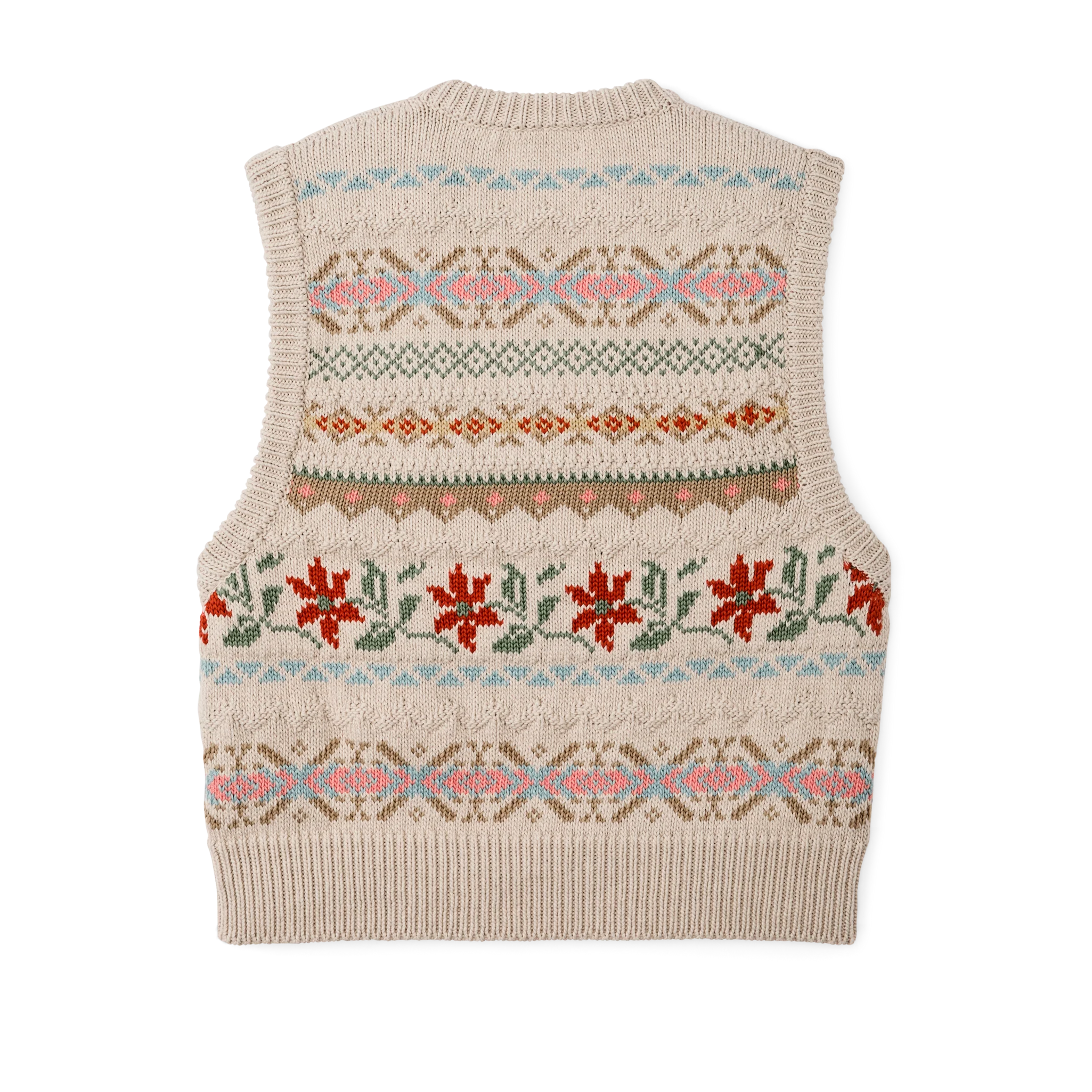 Gilet in Cotone a Trama Jacquard per Donna