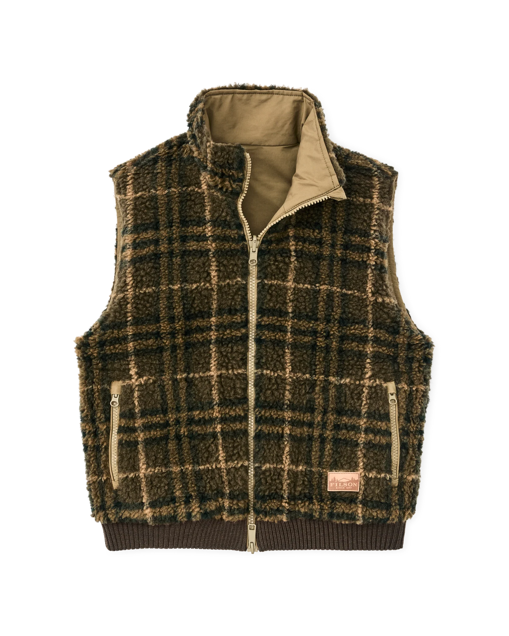 Gilet in pile lana reversibile da donna