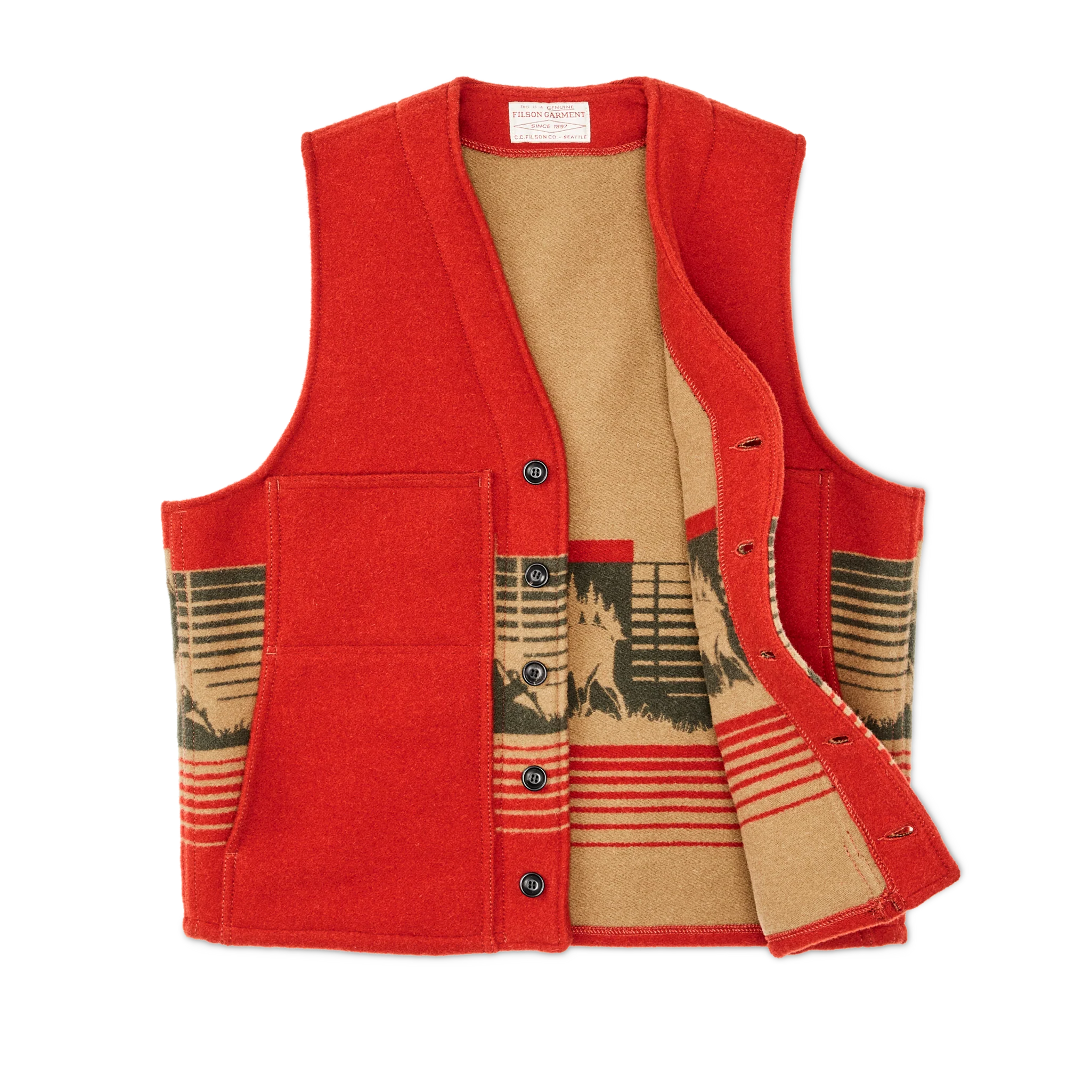 Gilet in Lana con Tela Jacquard