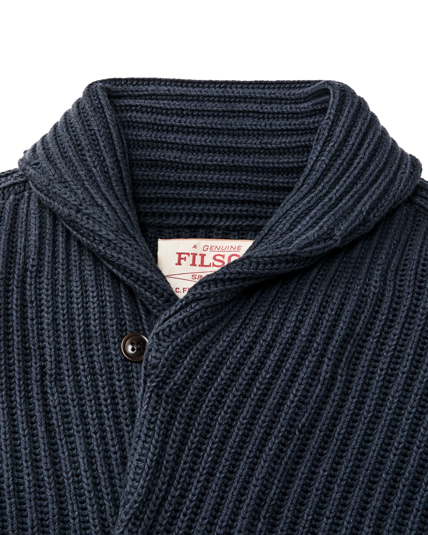 Cardigan in Cotone con Finiture a Costine da Pescatore