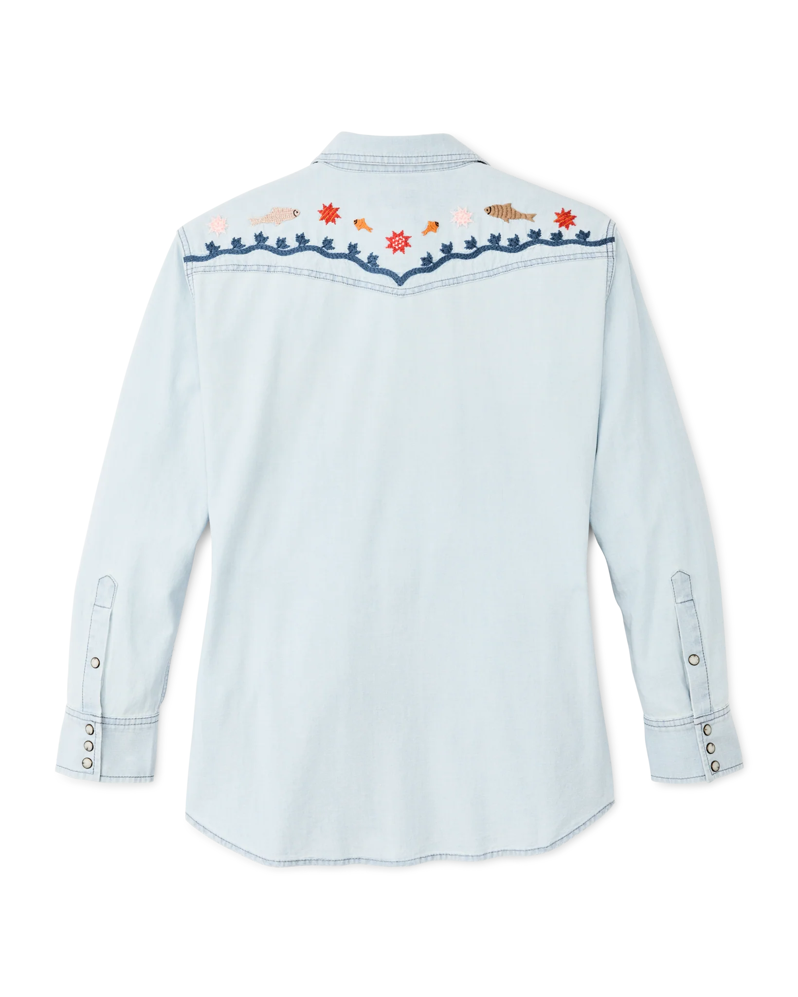 Camicia Occidentale Feminile Ricamata