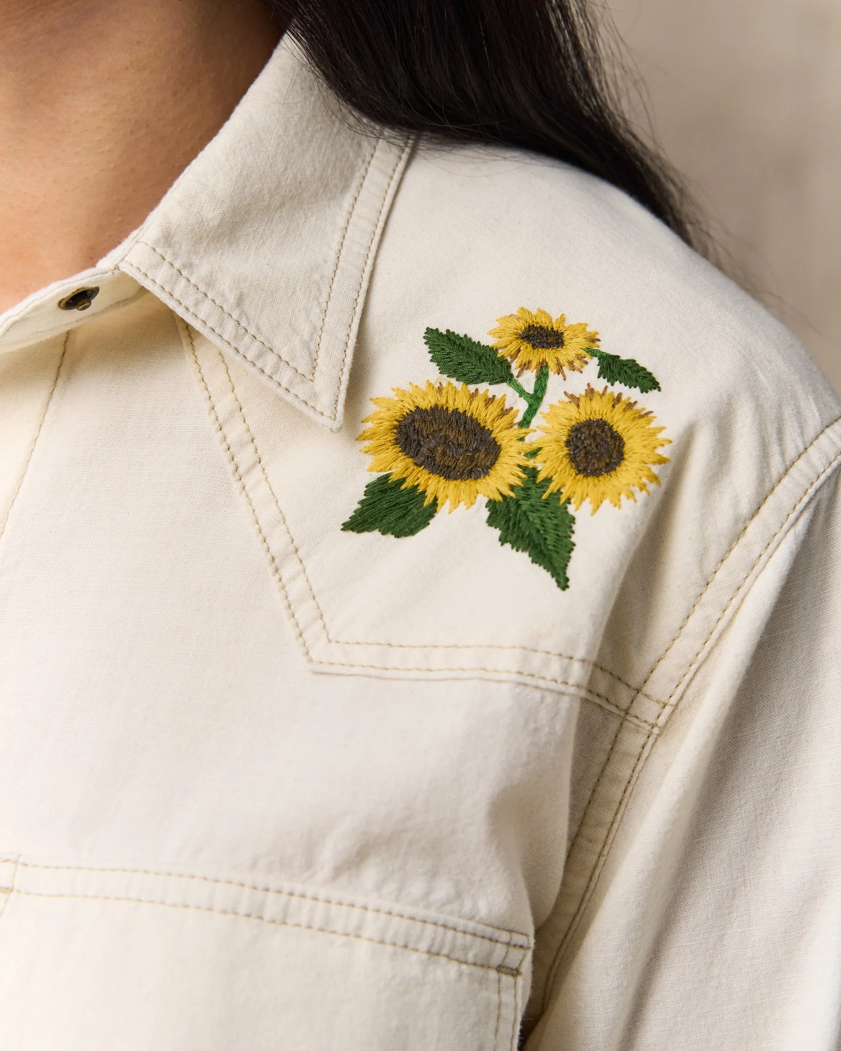 Camicia Occidentale Feminile Ricamata