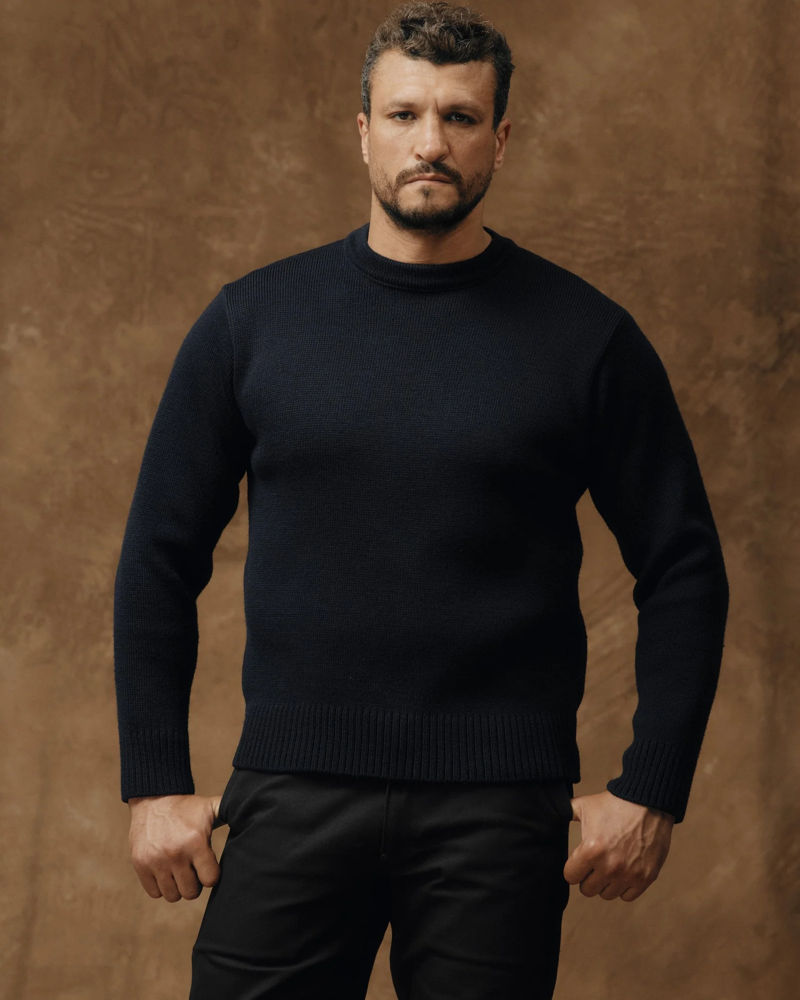 Maglione con collo a costine