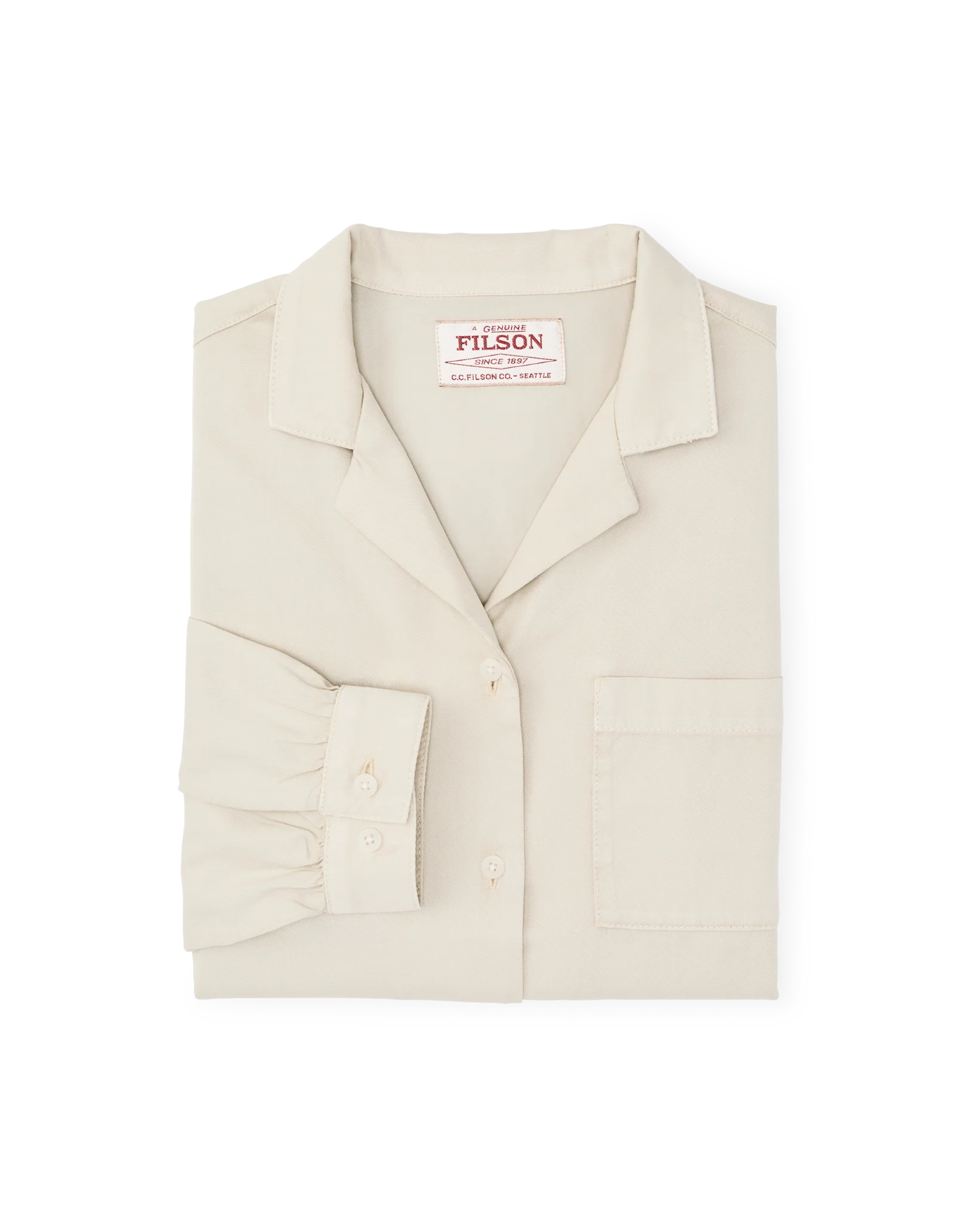 Camicia da Campo in Twill con Maniche Lunghe per Donna
