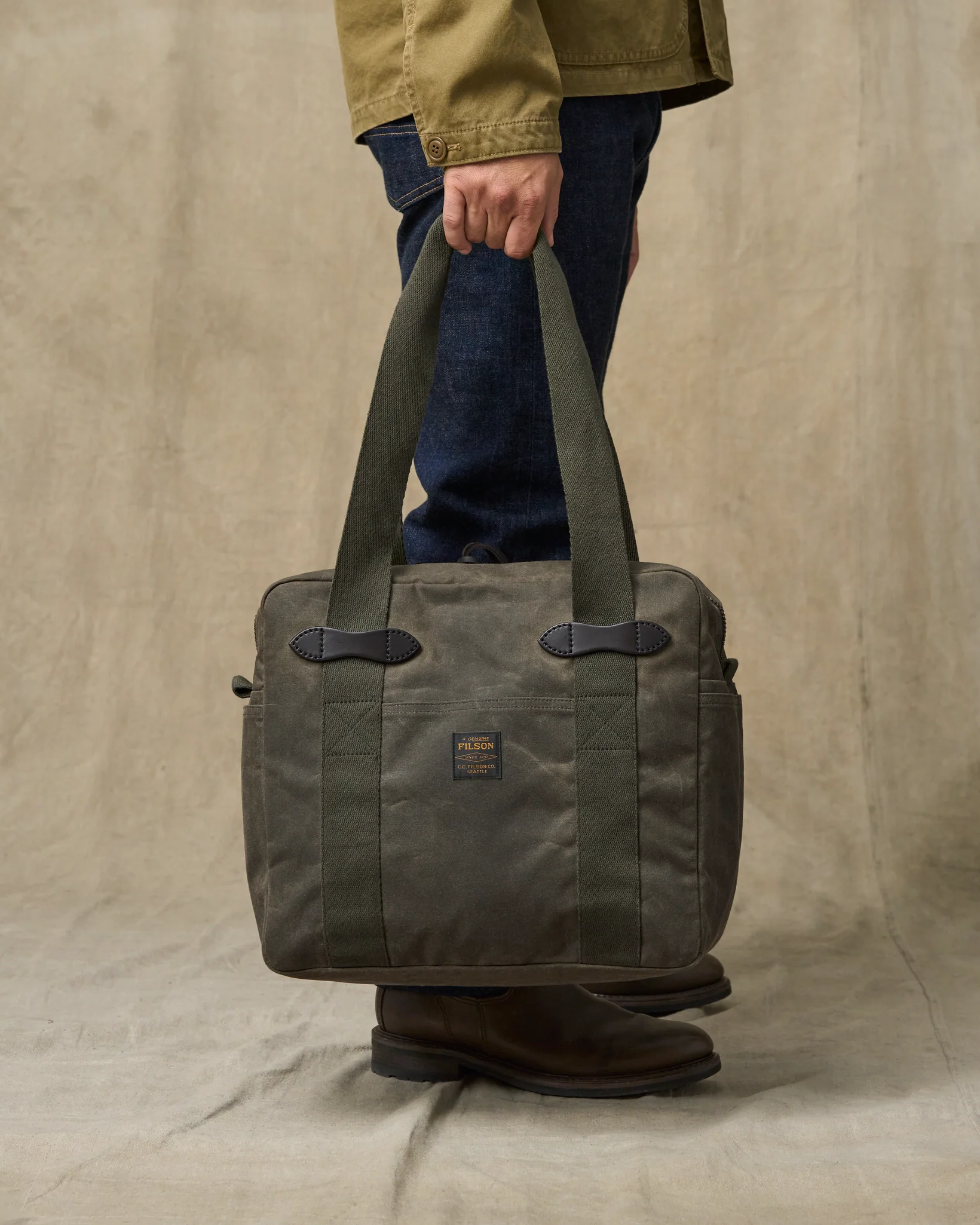 Borsa a Tracolla con Cerniera in Tessuto Rame